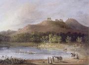 unknow artist Hill and Lake of Ture France oil painting reproduction